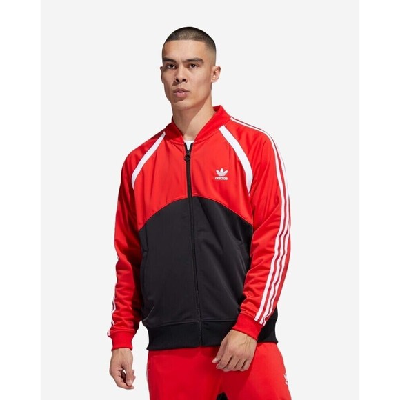adidas Other - Size L Adidas Mens SST Full tracksuit Red Black HC2076 Full zip NWT